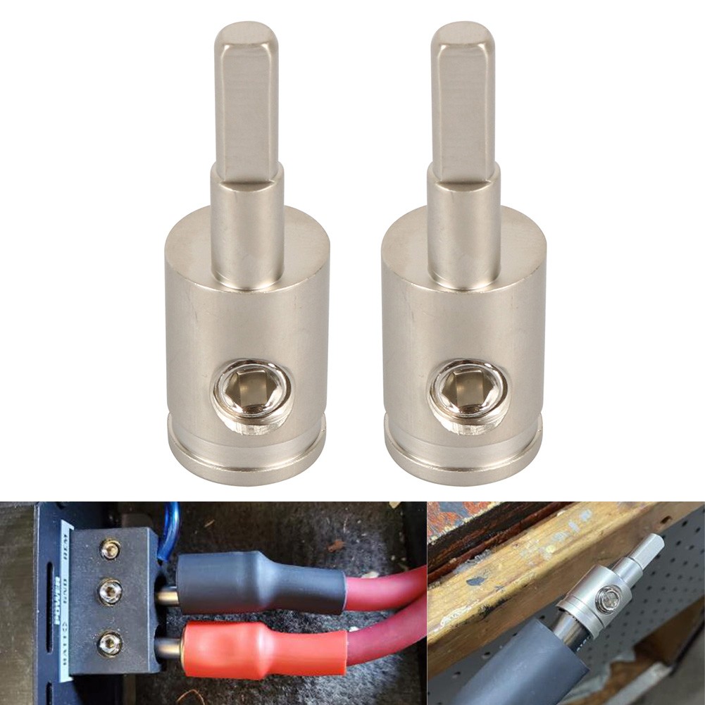 2x 4 Gauge To 8 Gauge Car Audio Amp Input Reducer Adapter Terminal Block Fit Car