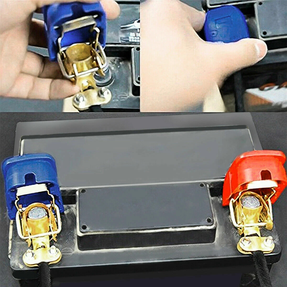 2 x Car Battery Terminal Connector Clamp Quick Release Disconnect Top Post Cover