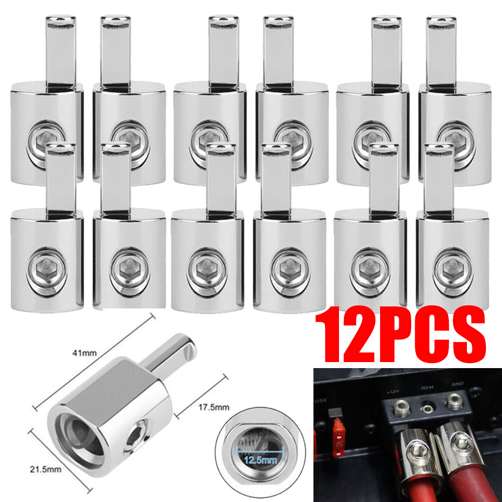 12Pcs 1/0 Gauge To 4 Gauge Pin AWG Power Wire Reducer Car Audio Amp Terminal US