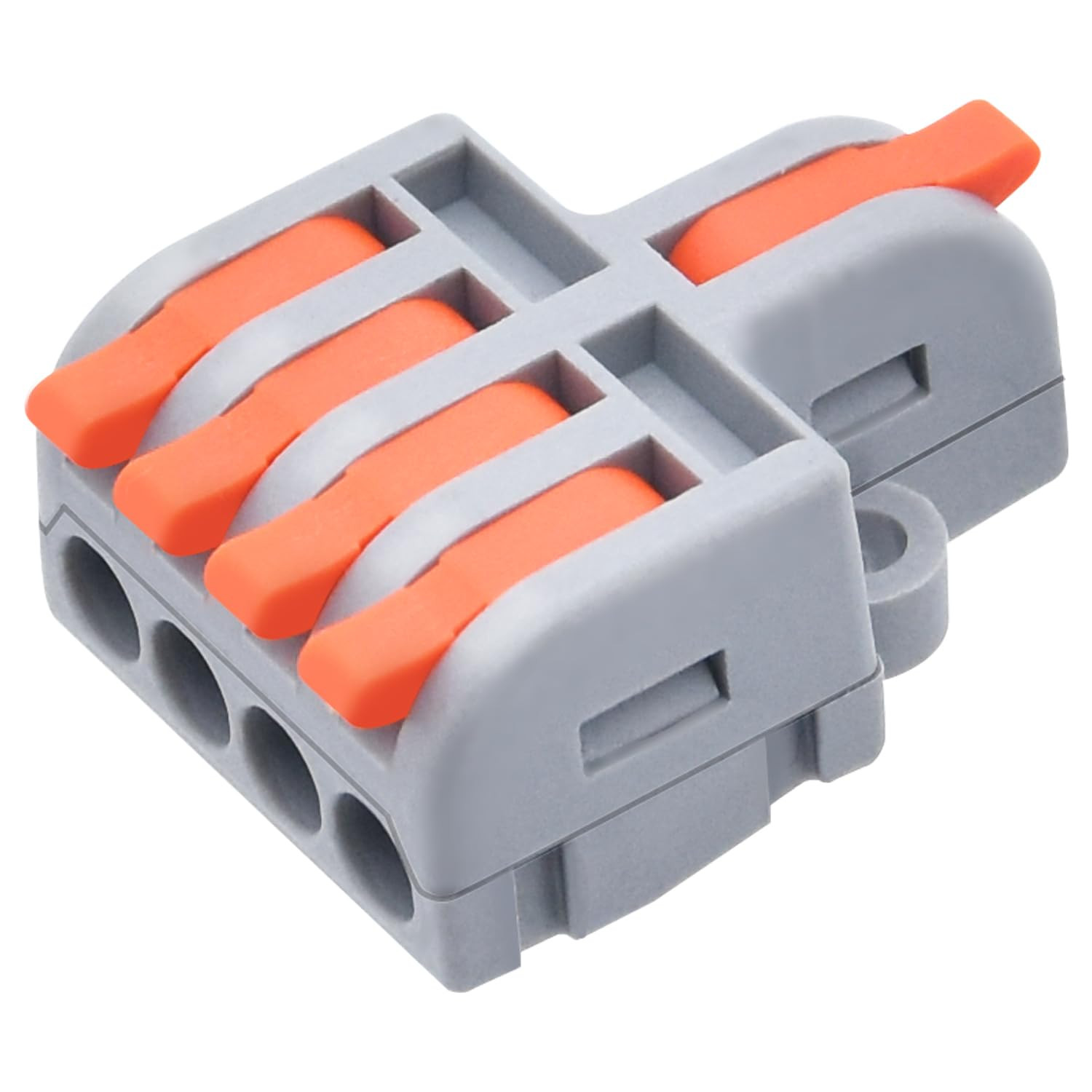 10Pcs Lever Wire Connectors, 1 in 4 Out DIY Mini Quick Terminal Block Compact Sp
