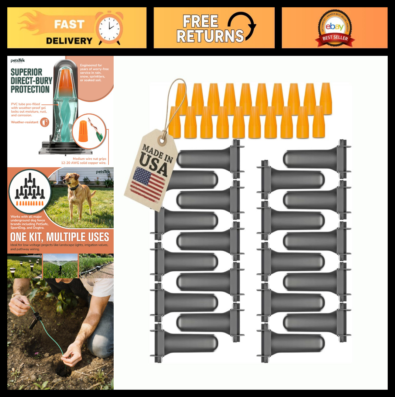 20 Pack Waterproof Wire Splice Kit – Electrical Connectors for Dog Fence Repair