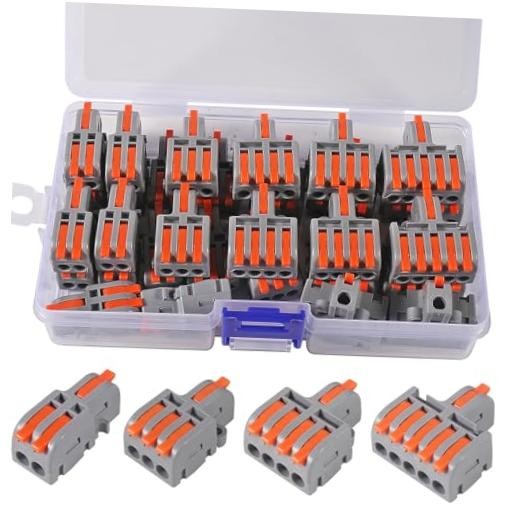 30Pcs 1 in 2 3 4 5 Out Lever Wire Connectors Compact Quick Connectors with