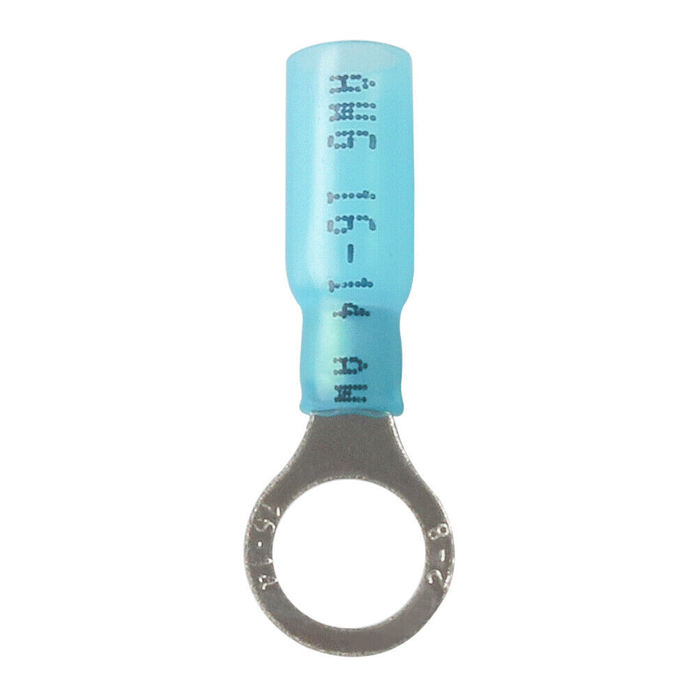 50PCS Blue Heat Shrink Ring Terminals 5/16″ Eyelet Wire Connectors 16-14 AWG