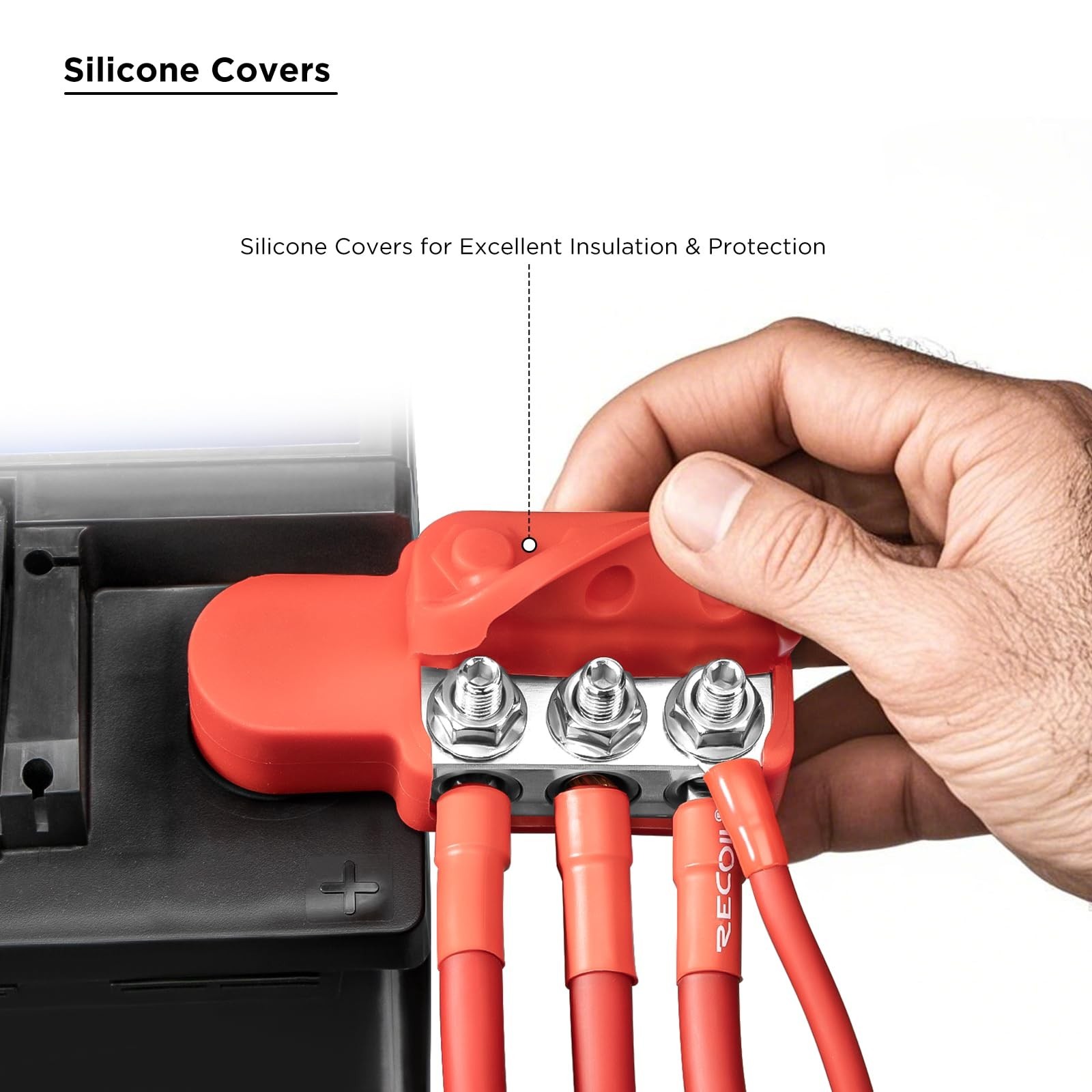 Battery Terminal Connectors Pair 12 Way Top Post with Multiple Gauge Ports NEW