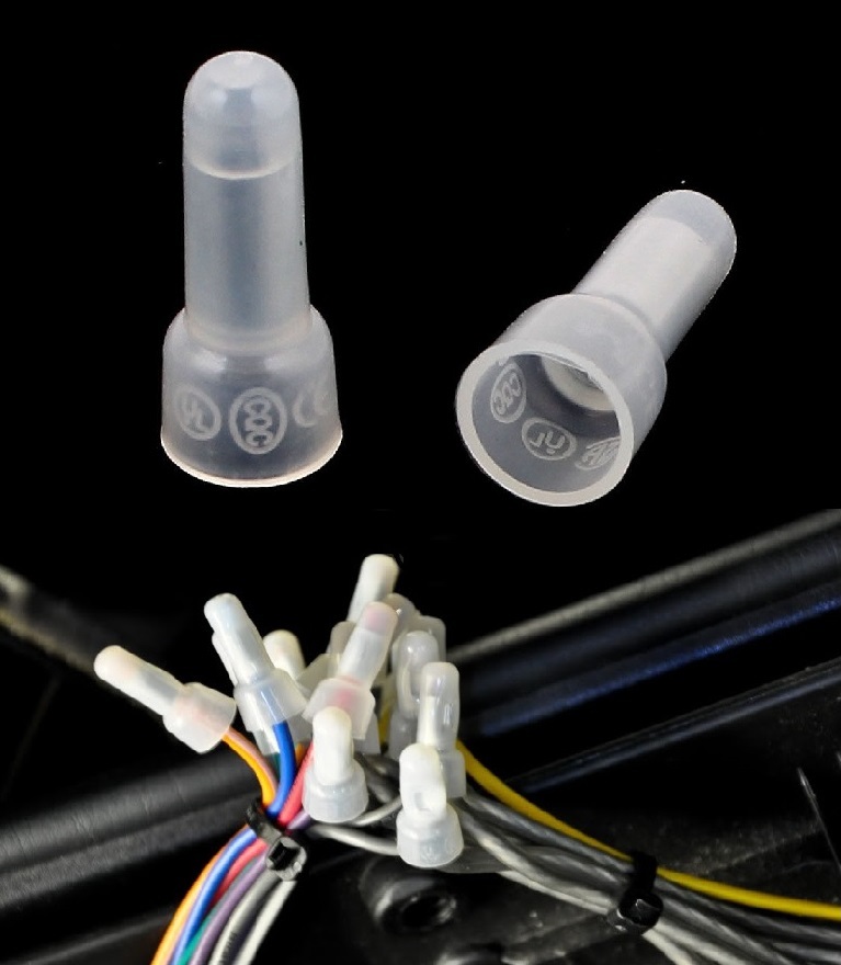 100 PCS PACK 16-14 Gauge Transparent Closed End Crimp Cap CAPS Wire UL Approved
