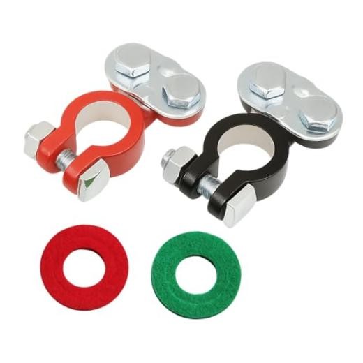 2PCS Car Battery Terminal Connector, Aluminum Alloy Positive Negative 1Pair