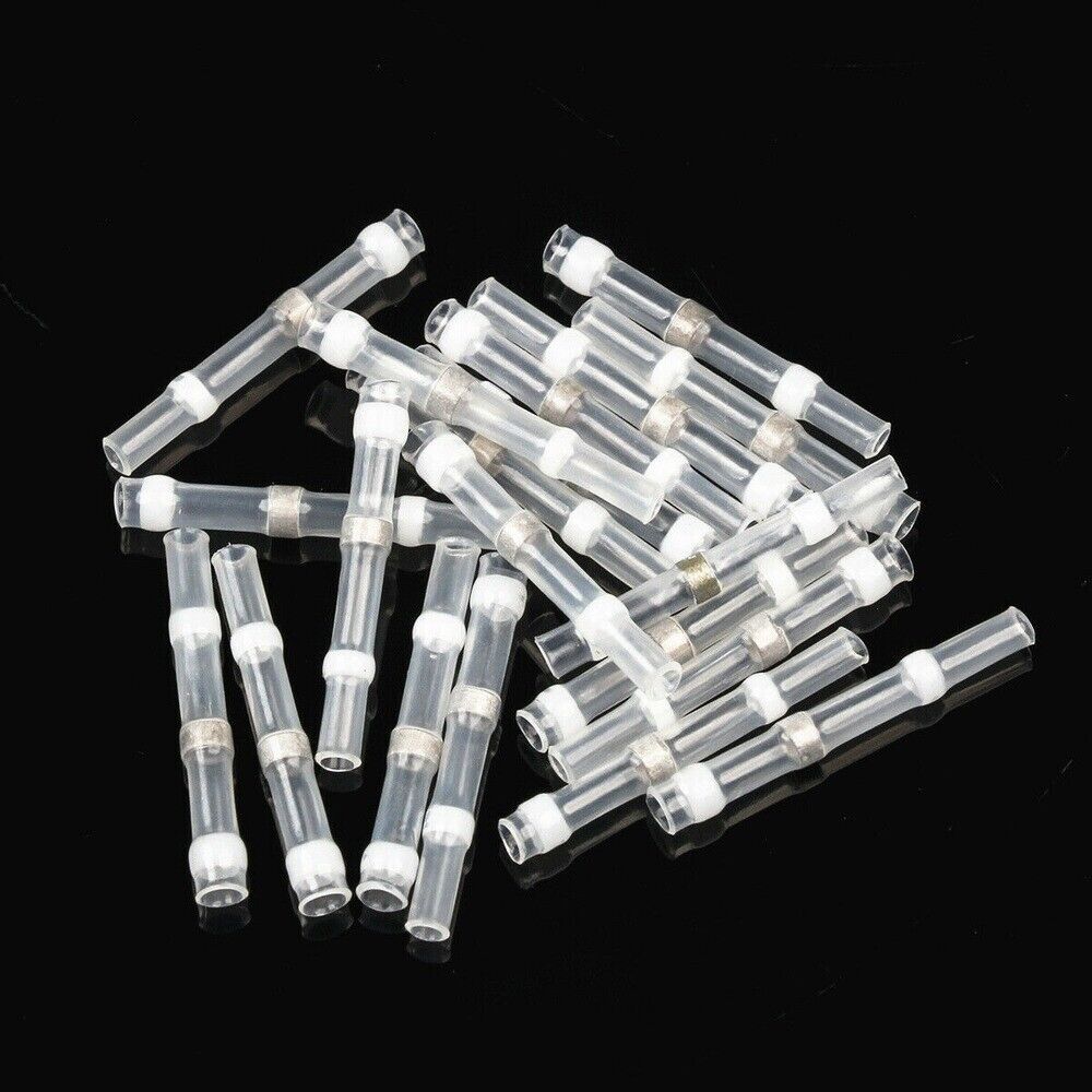 Insulated Solder Heat Shrink Butt Seal Wire Connectors Cable Terminals 7-26AWG