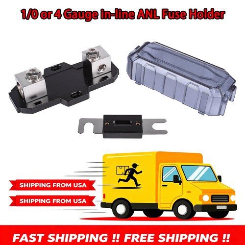 New Audio 1/0 4 Gauge 300A Inline ANL Fuse Holder w/ 300A Fuse