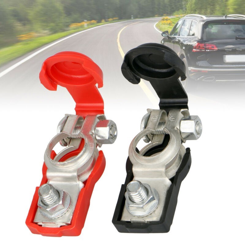 Universal Car Battery Terminal Post Connectors 12V Heavy Duty Quick Clamp 2Pcs