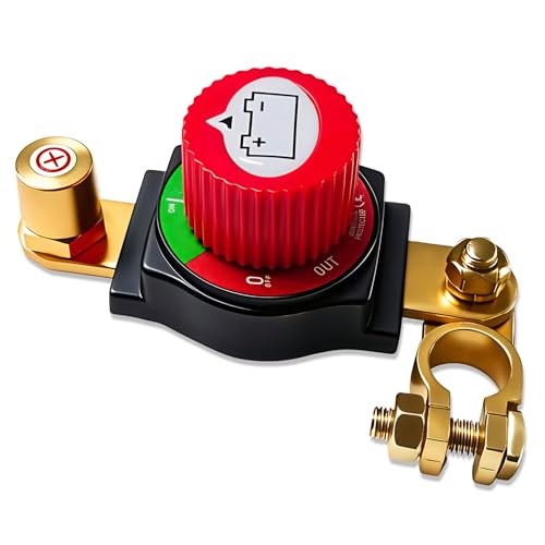 2025 New Top Post Battery Disconnect Switch,12-48V Car Battery Kill Black