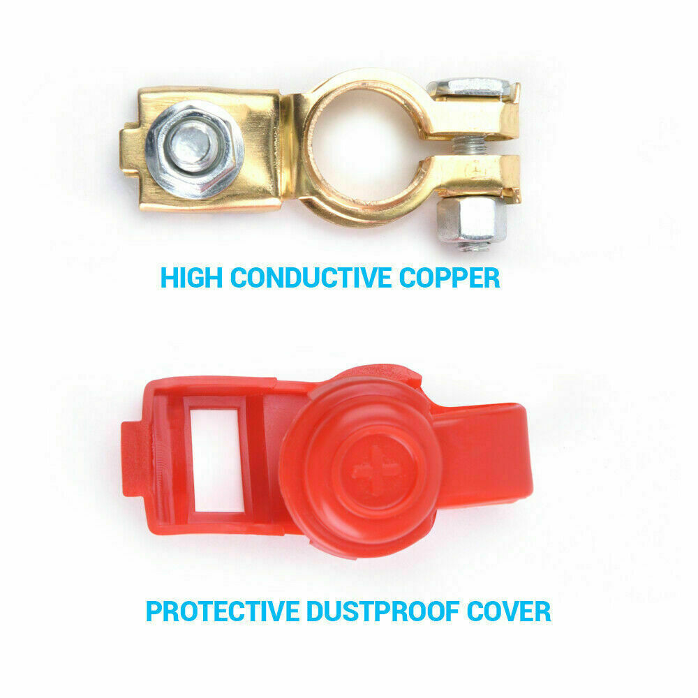 2 Car Battery Terminal Connector Top Post Positive Negative Heavy Duty Universal