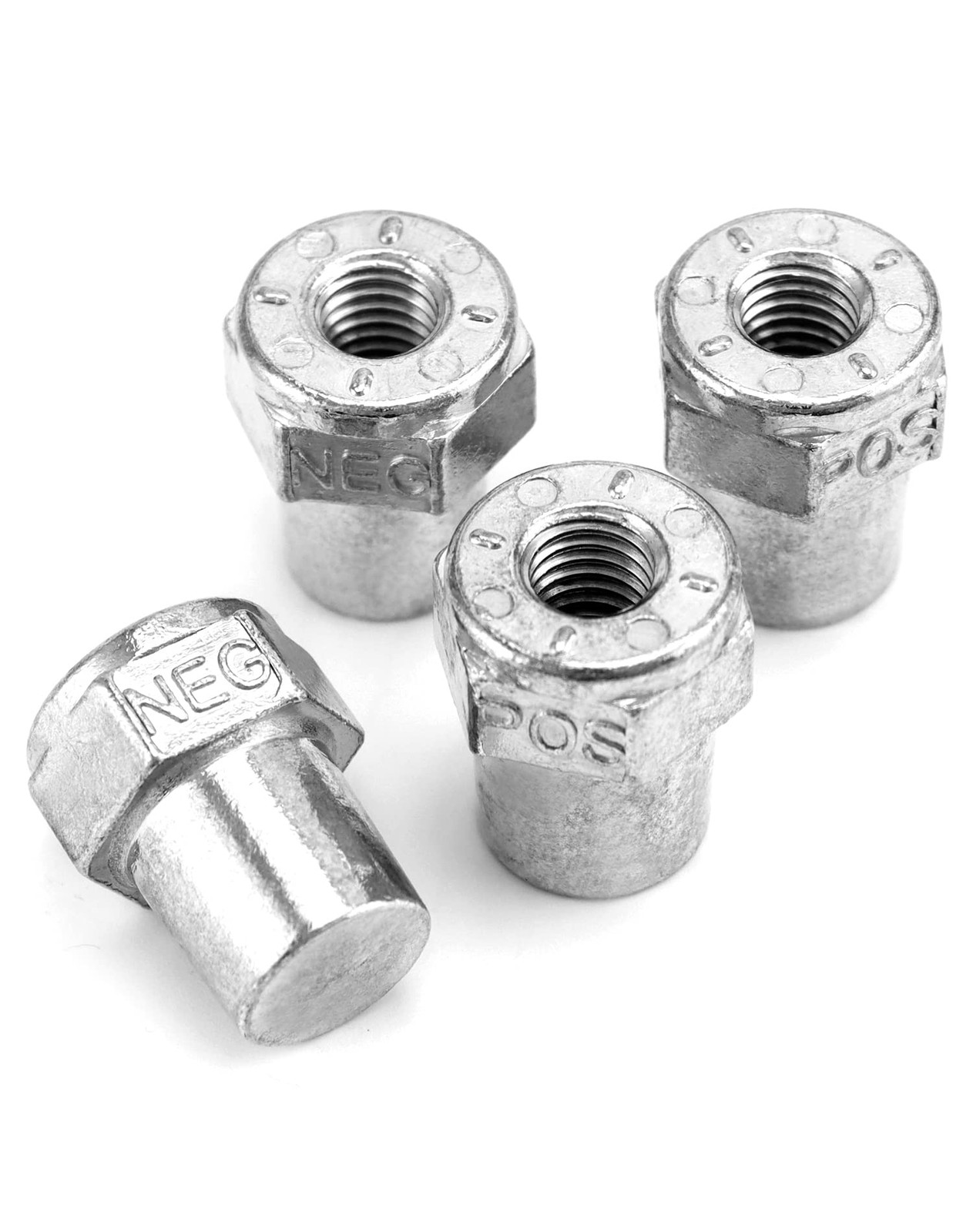 QWORK Car Positive Negative Battery Post Terminal, 2 Pair Zinc Alloy 2 Pairs