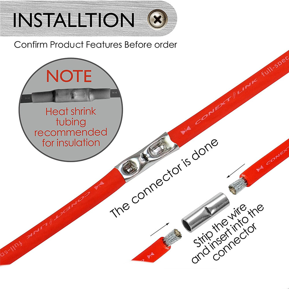50-200× Straight Electrical Wire Connectors Ferrule Butt Splice Crimp Terminals