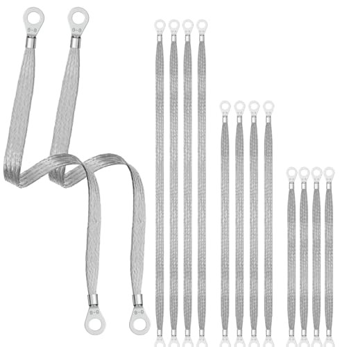 12 Pcs Automotive Ground Straps, 10/15/20 Inch Silver Universal Engine