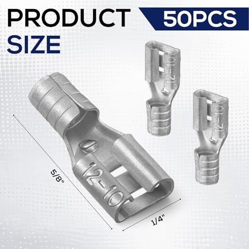 Pcs High Temperature Female Non Insulated Spade Connectors Quick 50 12-10 Gauge