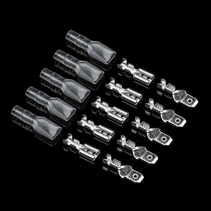 200PCS Electrical Male Female Spade Terminal Kit Wire Crimp Connectors Set