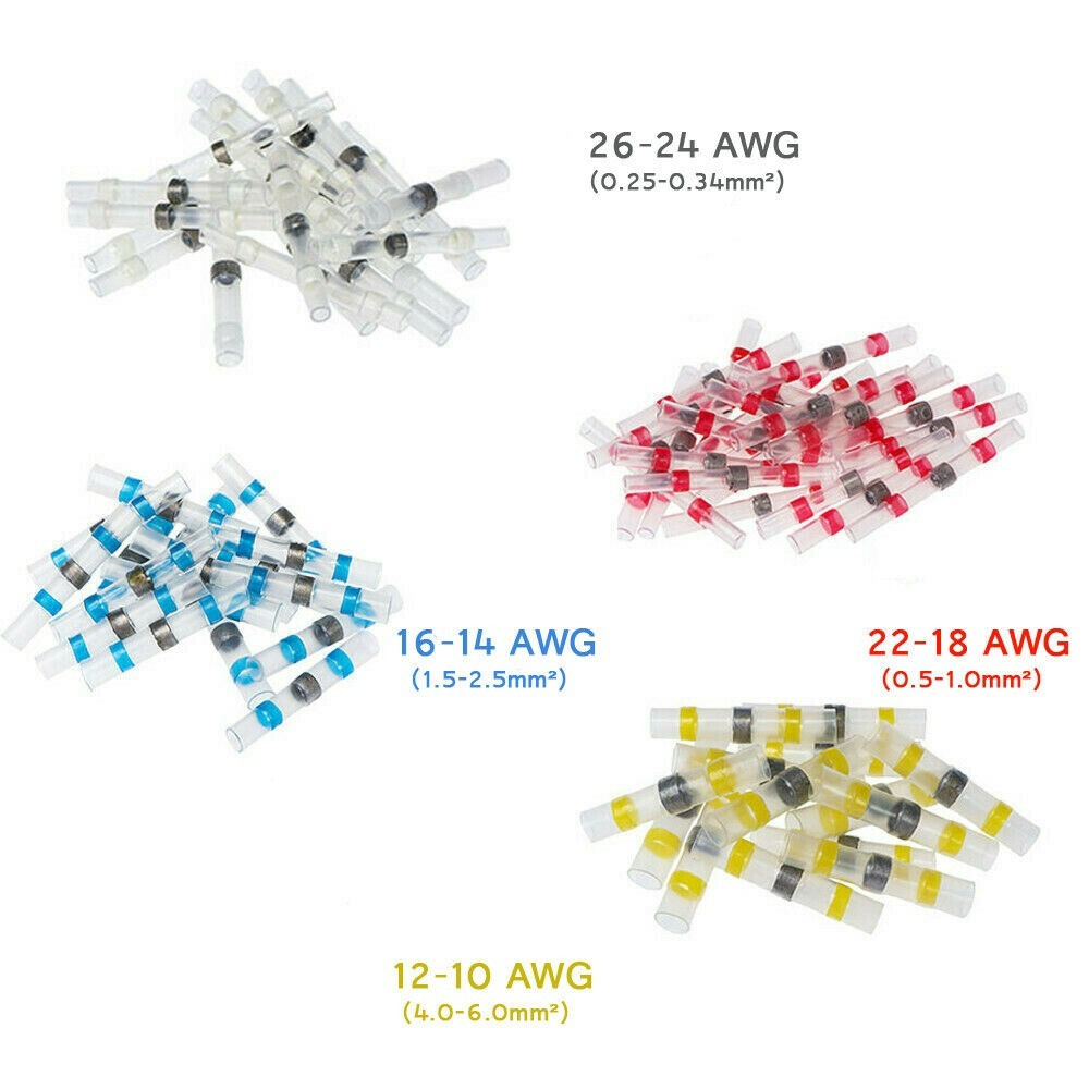 340pcs Waterproof Heat Shrink Wire Connectors Solder Seal Sleeve Butt Terminals