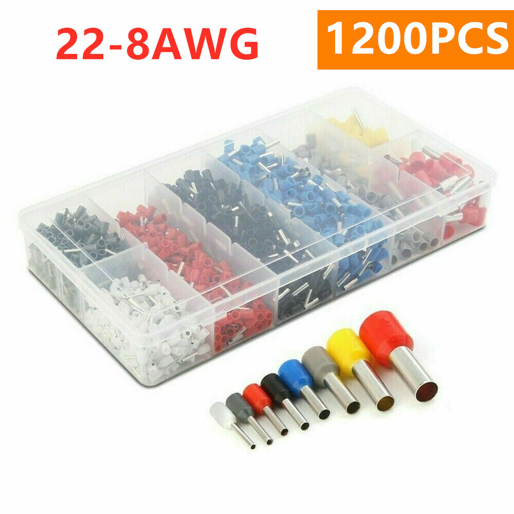 1200Pcs Electrical Wire Connectors Cord Pin End Bootlace Ferrule Crimp Terminals