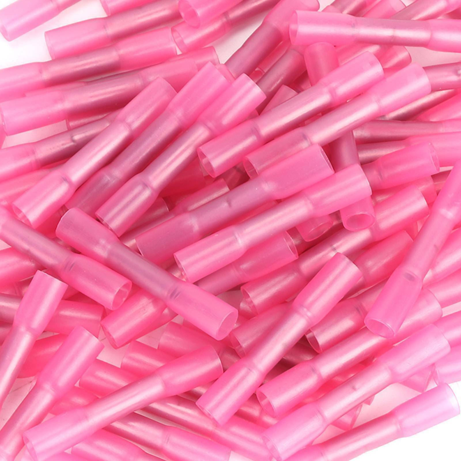 100PCS 22-18 AWG Heat Shrink Butt Wire Terminals Waterproof Crimp Connectors US