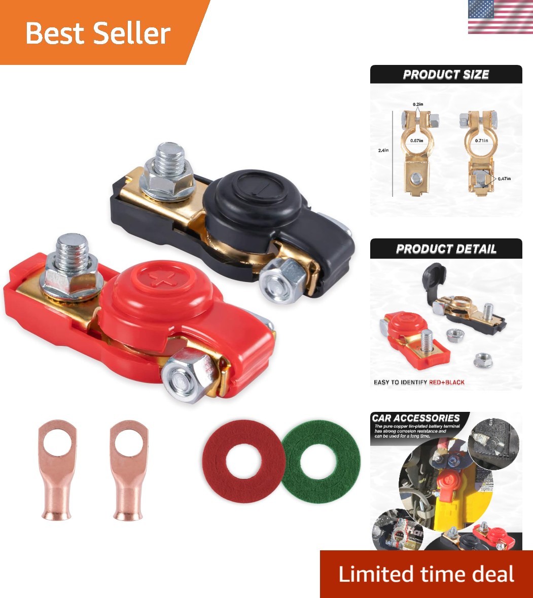 Car Battery Terminal Connector Kit Compatible with Cars Vans Trucks RVs 18mm …