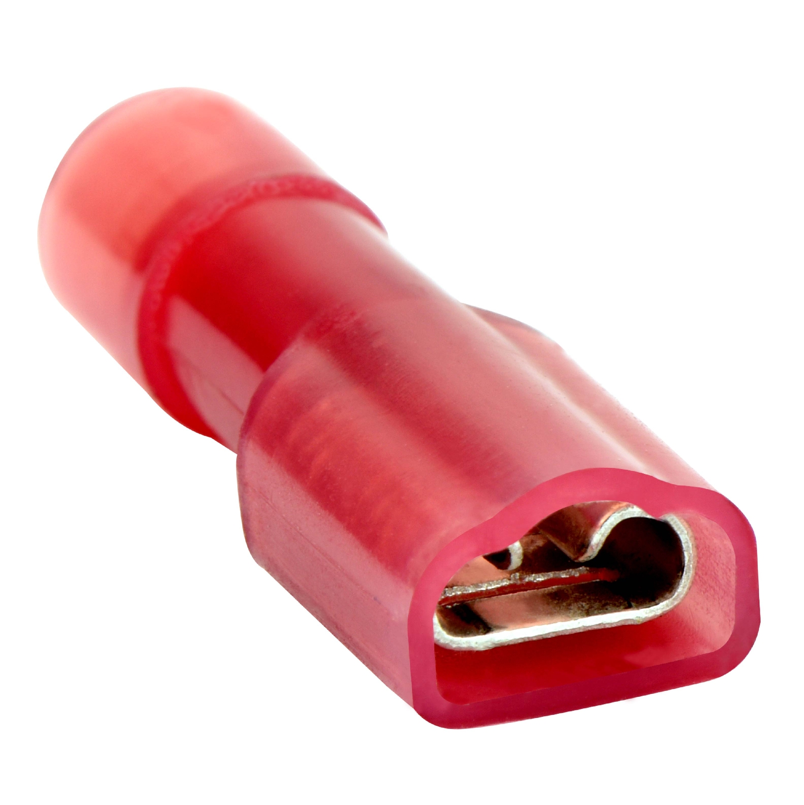 100 Nylon Female Quick Disconnect Terminal 22-18 AWG Red 0.187″ Full Insulated