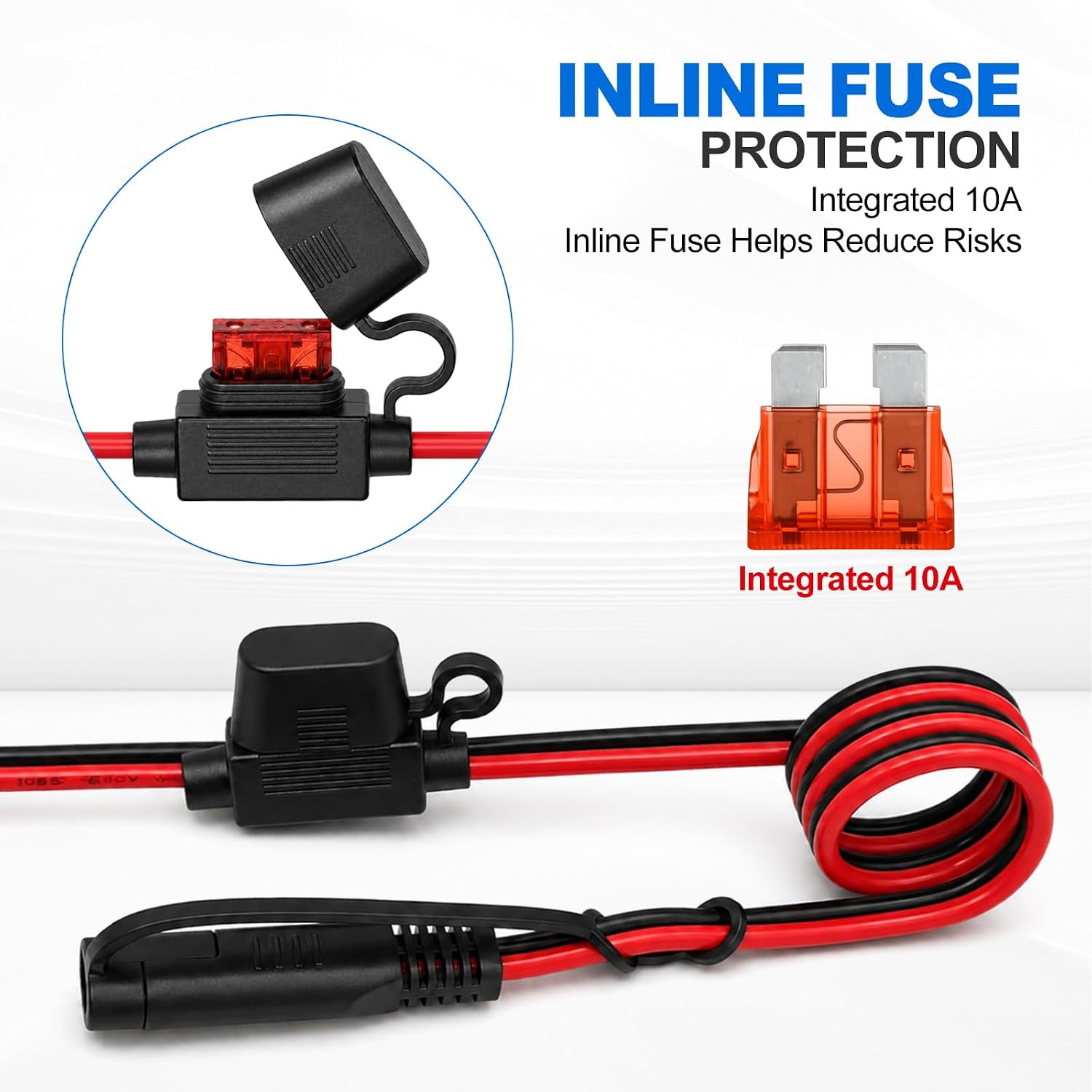 2 Pack SAE to O Ring Terminal Harness 2FT 16AWG, Quick Disconnect | SAE Battery