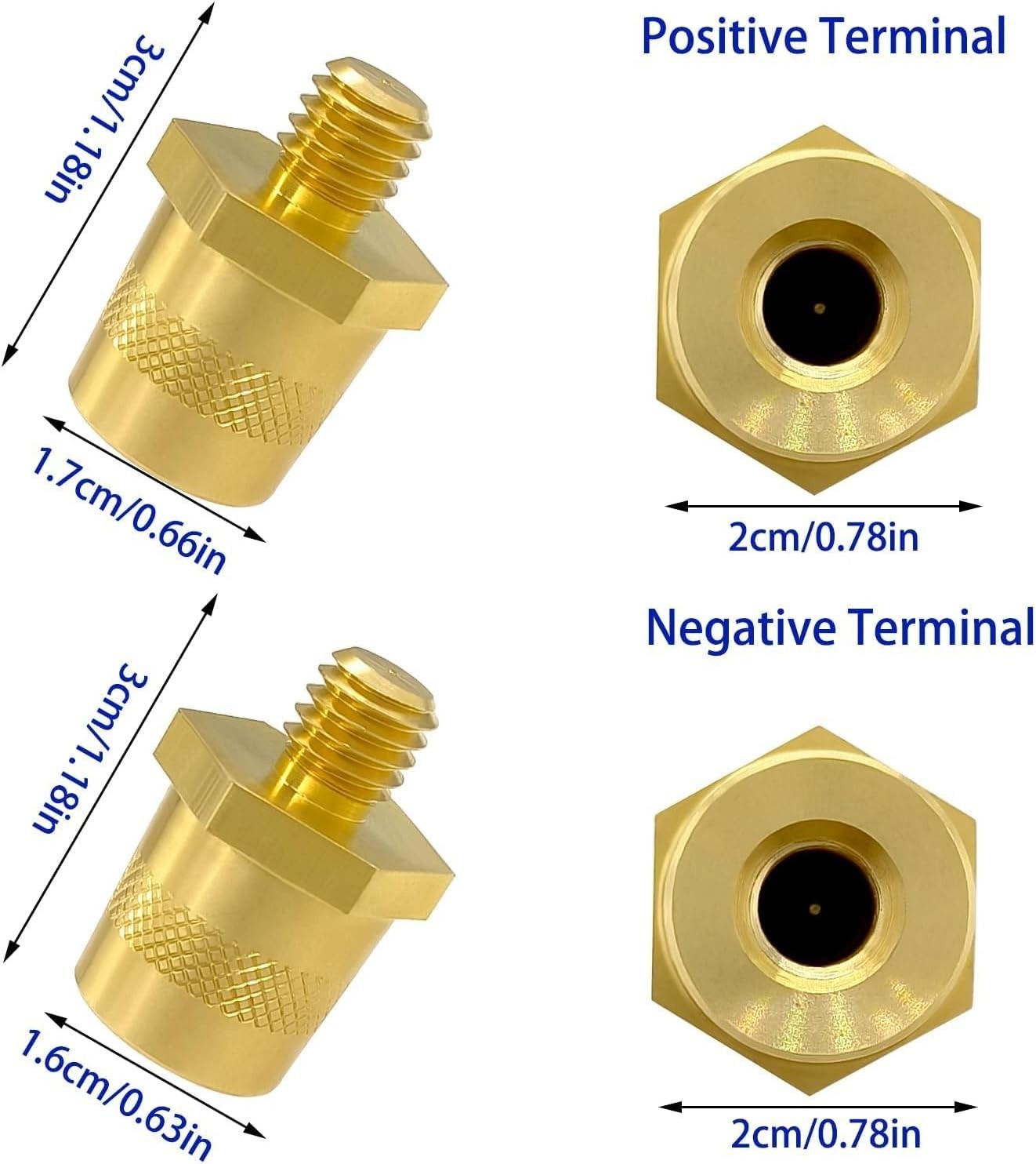 Durable Brass Battery Terminal Extenders – Anti-Rust, Tool-Free Installation