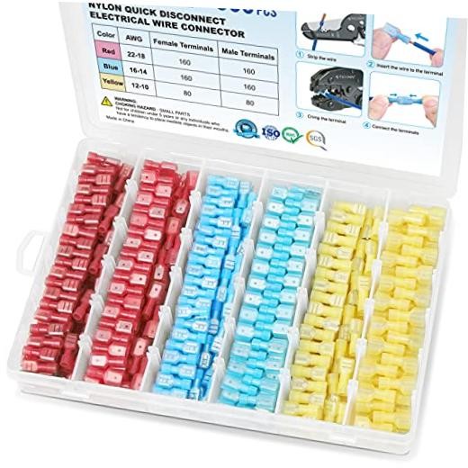 800 Pcs Nylon Spade Quick Disconnect Connectors Kit, Electrical Combo 800Pcs