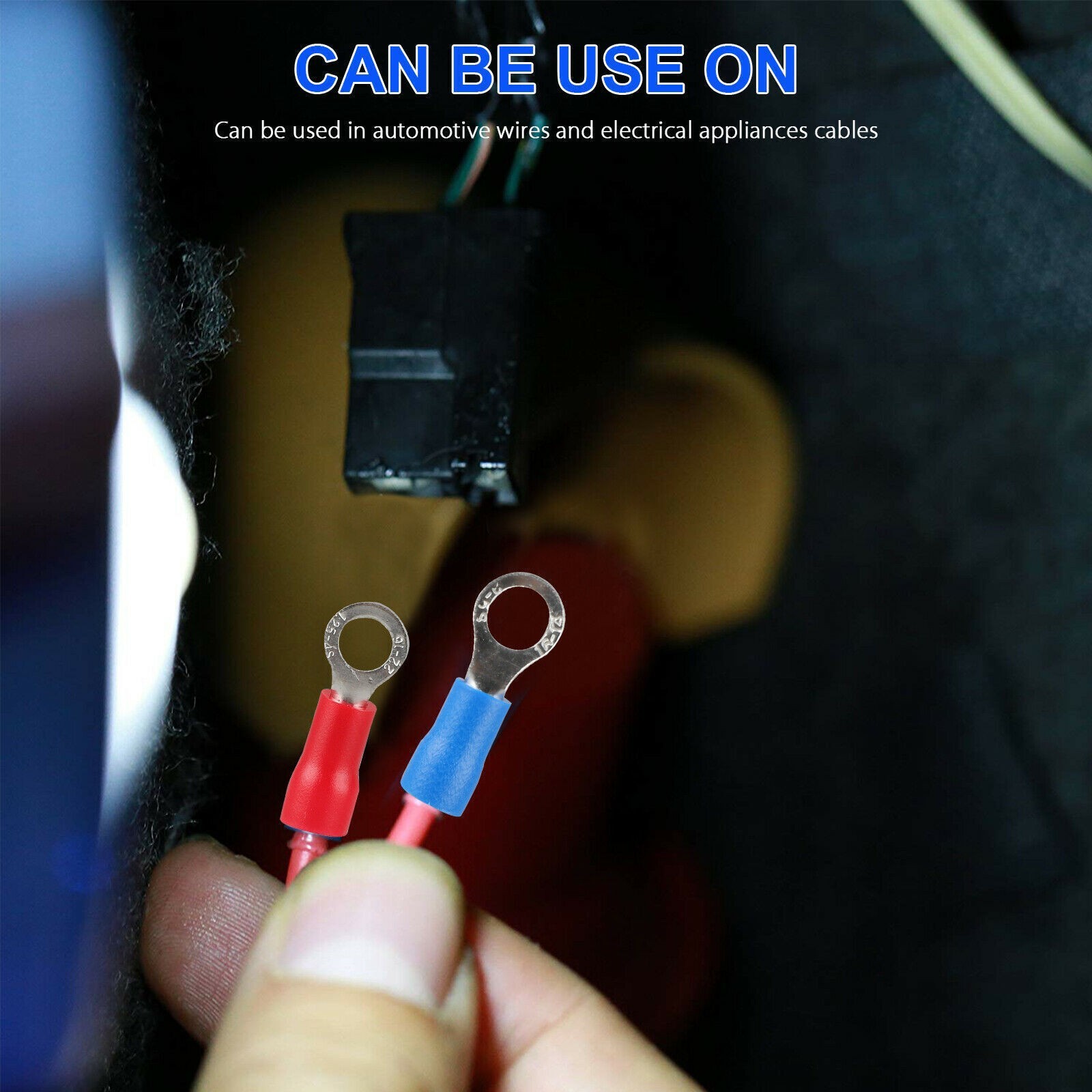 Ring 22-10AWG Electrical Insulated Wire Connectors Splice Spade Crimp Terminals