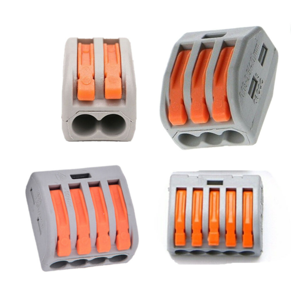 Reusable 2/3/4/5/8 Way Spring Lever Terminal Block Electric Cable Wire Connector