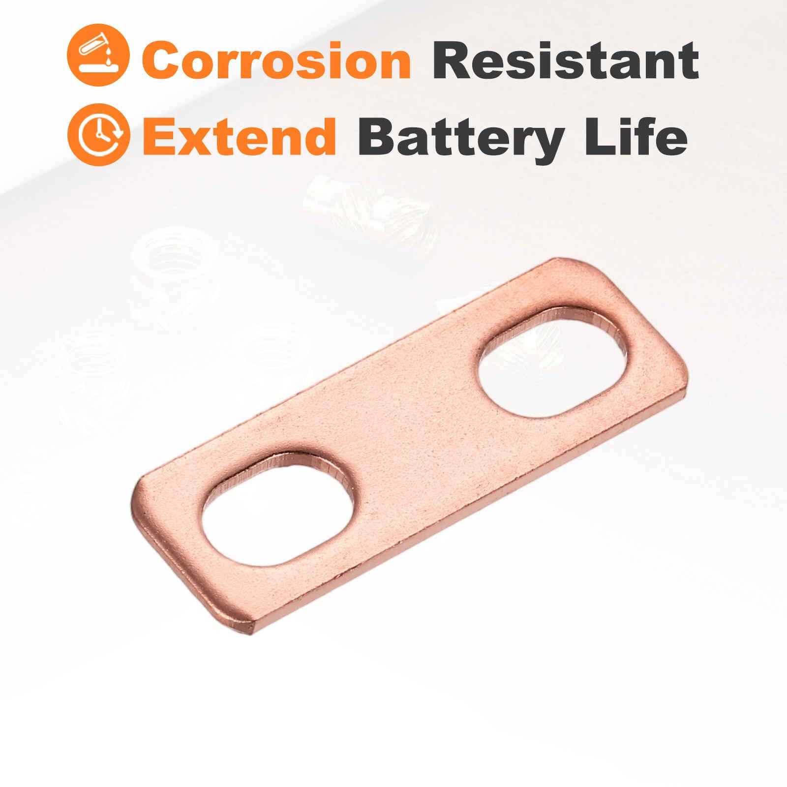 MECCANIXITY Bus Bar Connector 4 Pcs Pitch Row 0.8″(20mm) Red Copper Flat Bus …