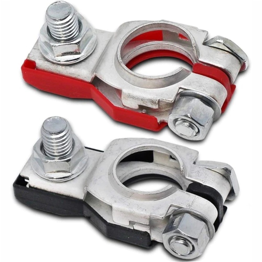 2x Heavy Duty Car Battery Terminal Connectors Top Post Clamp 12V 24V Universal