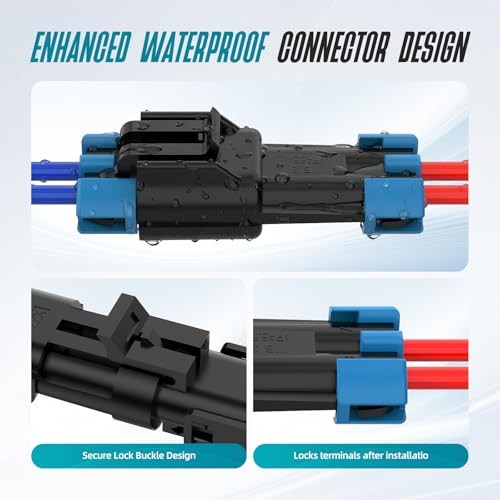2 Pin Weather Pack Connectors Kit 5 Sets Automotive 2pin 5sets/14-12AWG