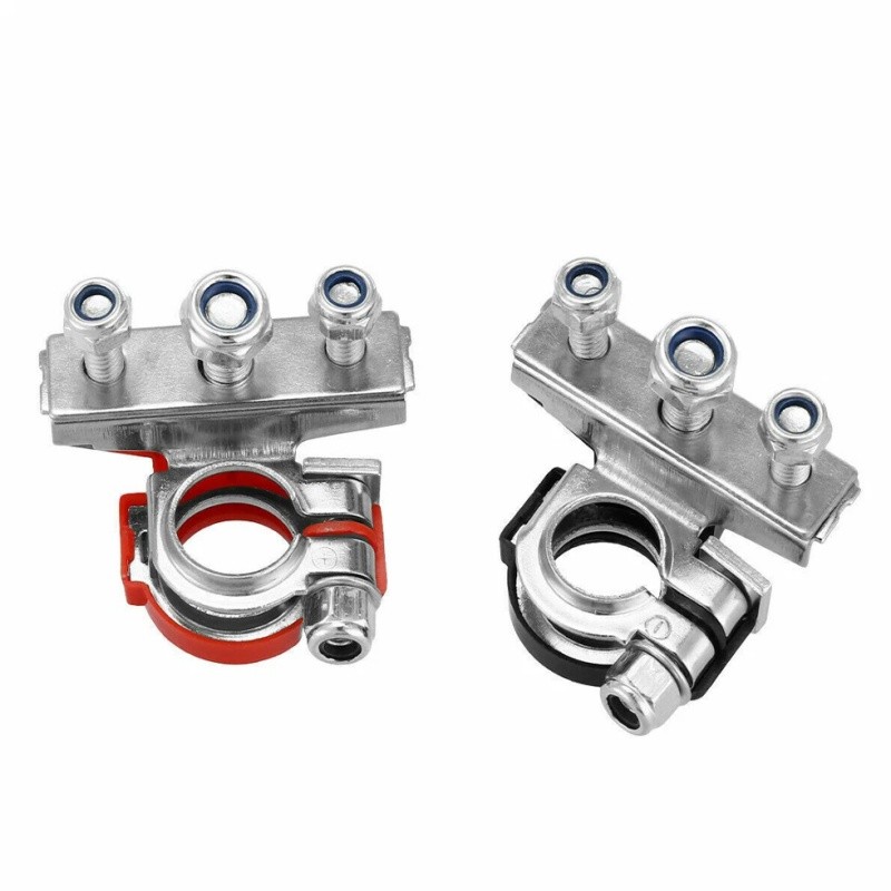 2X Car Boat Marine Battery Terminal Clamps Top Post Positive Negative Connectors