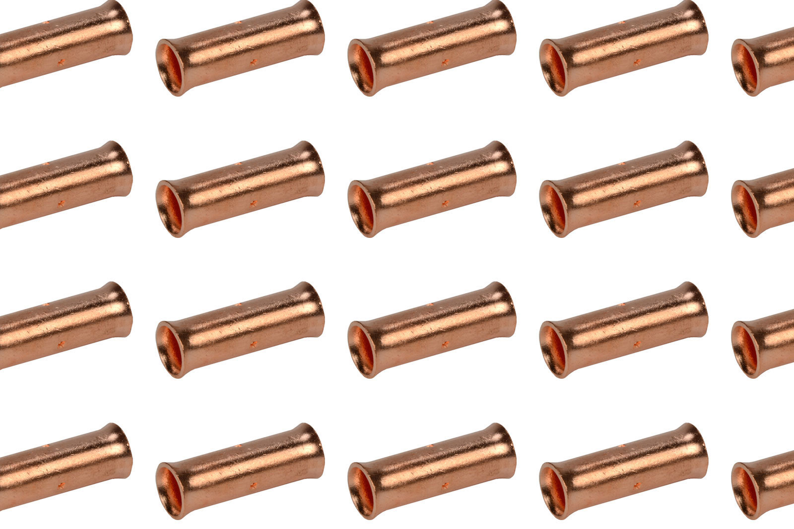 2 AWG TEMCo Butt Splice Connector Bare Copper Uninsulated Gauge. 100 Pack