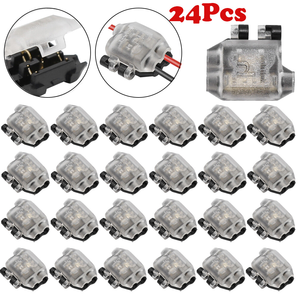 Low Voltage Wire splice connectors 3 Way T Tap Solderless For 24-18 AWG Wire 24x
