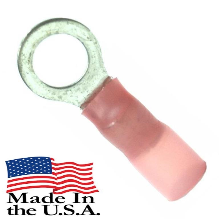 8 AWG 3M HEAT SHRINK RING TERMINALS 3/8″ STUD SIZE ELECTRICAL Qty-10