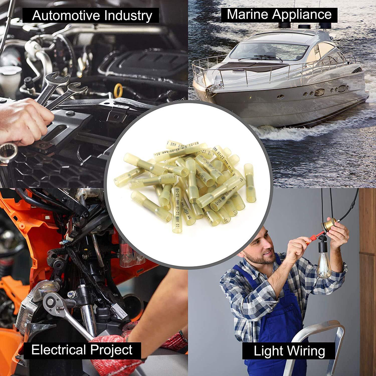 400/100pcs 22-10AWG Heat Shrink Butt Splice Wire Connectors Seal Crimp Terminals
