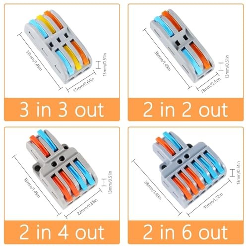 65 Pcs Lever Wire Connectors, Electrical Compact 65PCS mixed connectors