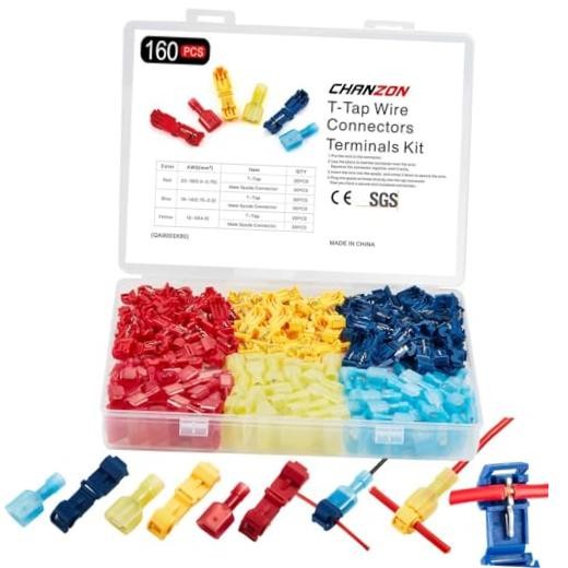 T-Tap Wire Connector Quick Splice Kit 22-18,16-14,12 4. 22-18, 16-14, 12-10AWG