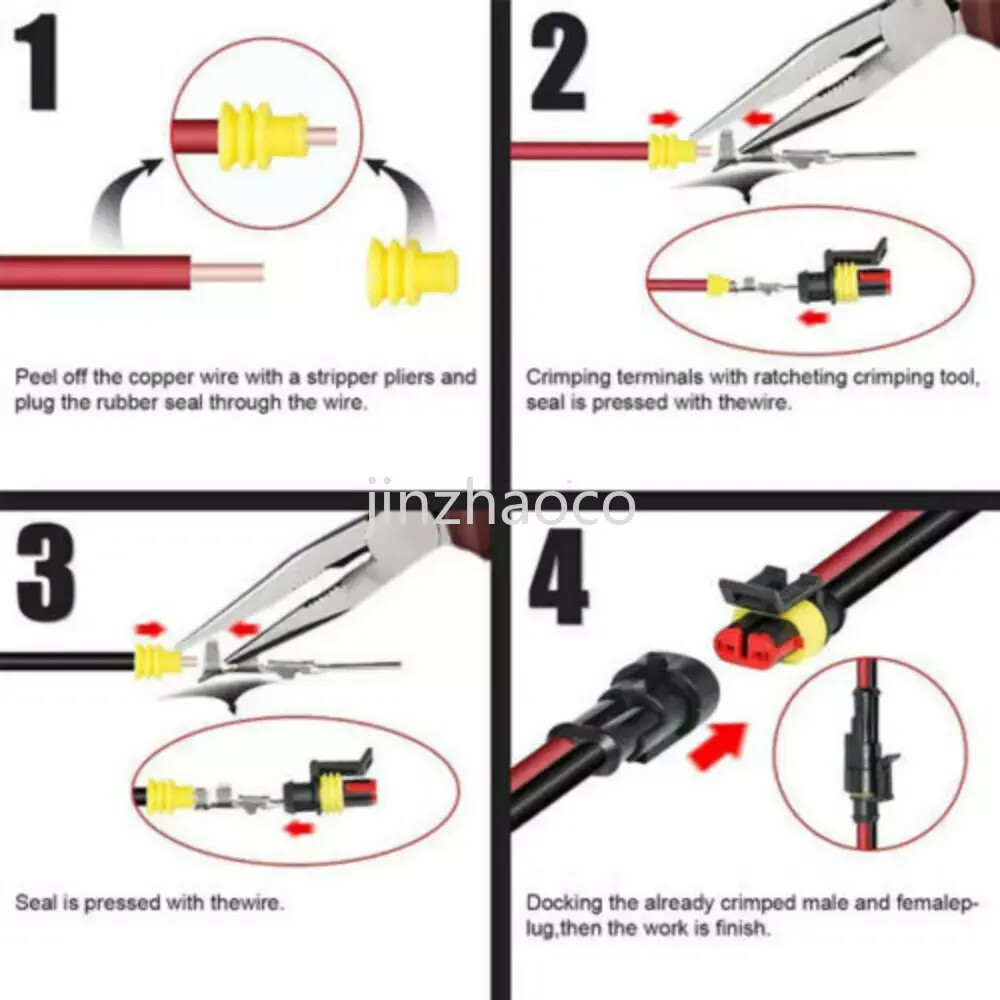 352Pcs 1/2/3/4Pin Way Waterproof Car Auto Electrical Wire Connector Plug Set Kit