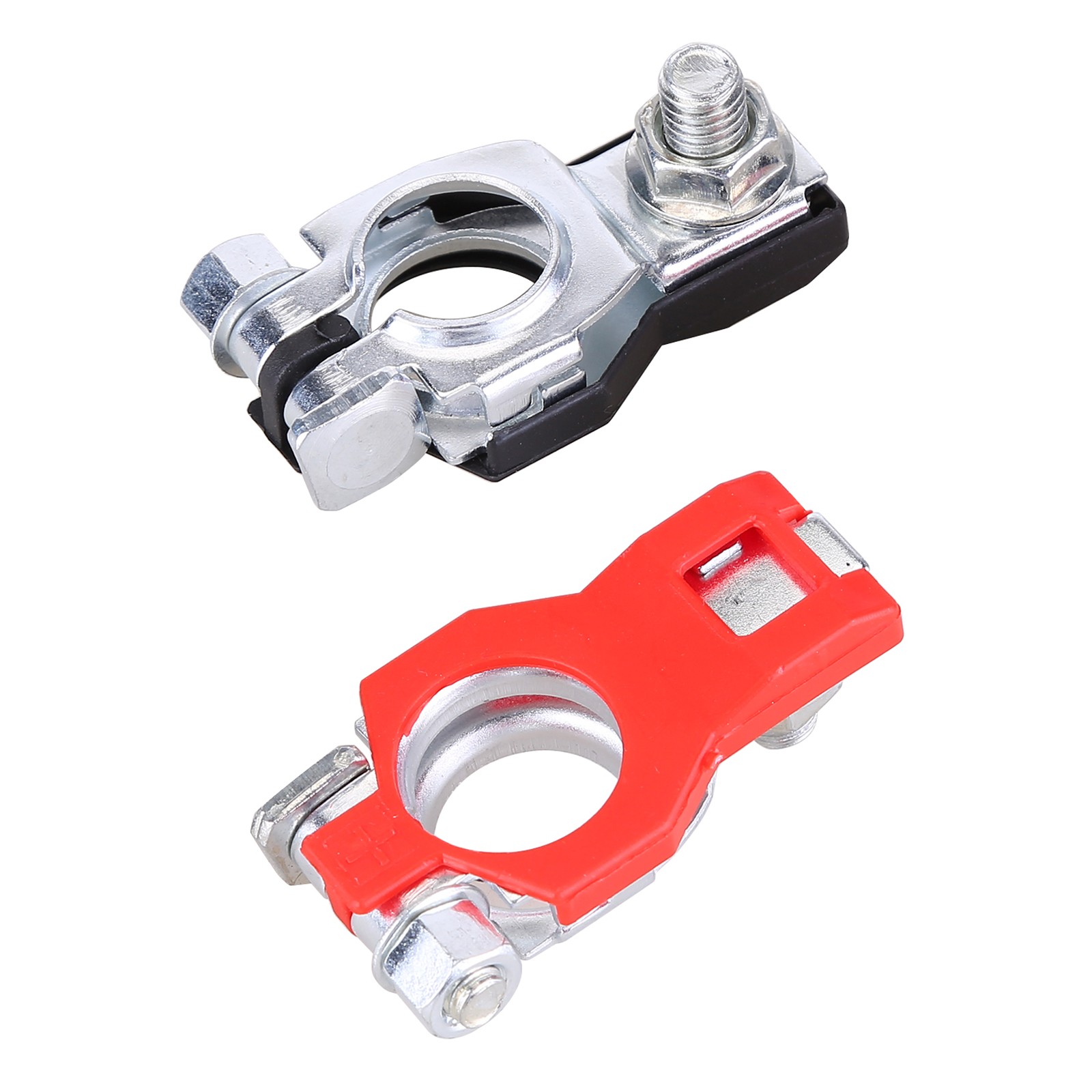 2pcs Car Battery Positive Negative Connectors Terminal Clamp Release Disconnect