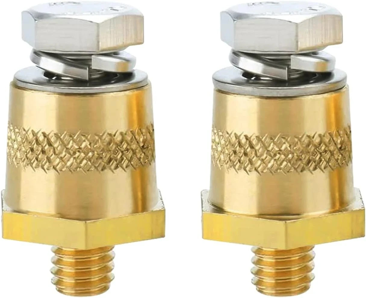 Ampper M8 Thread Male Brass Battery Terminal Charging Posts – Pack of 2