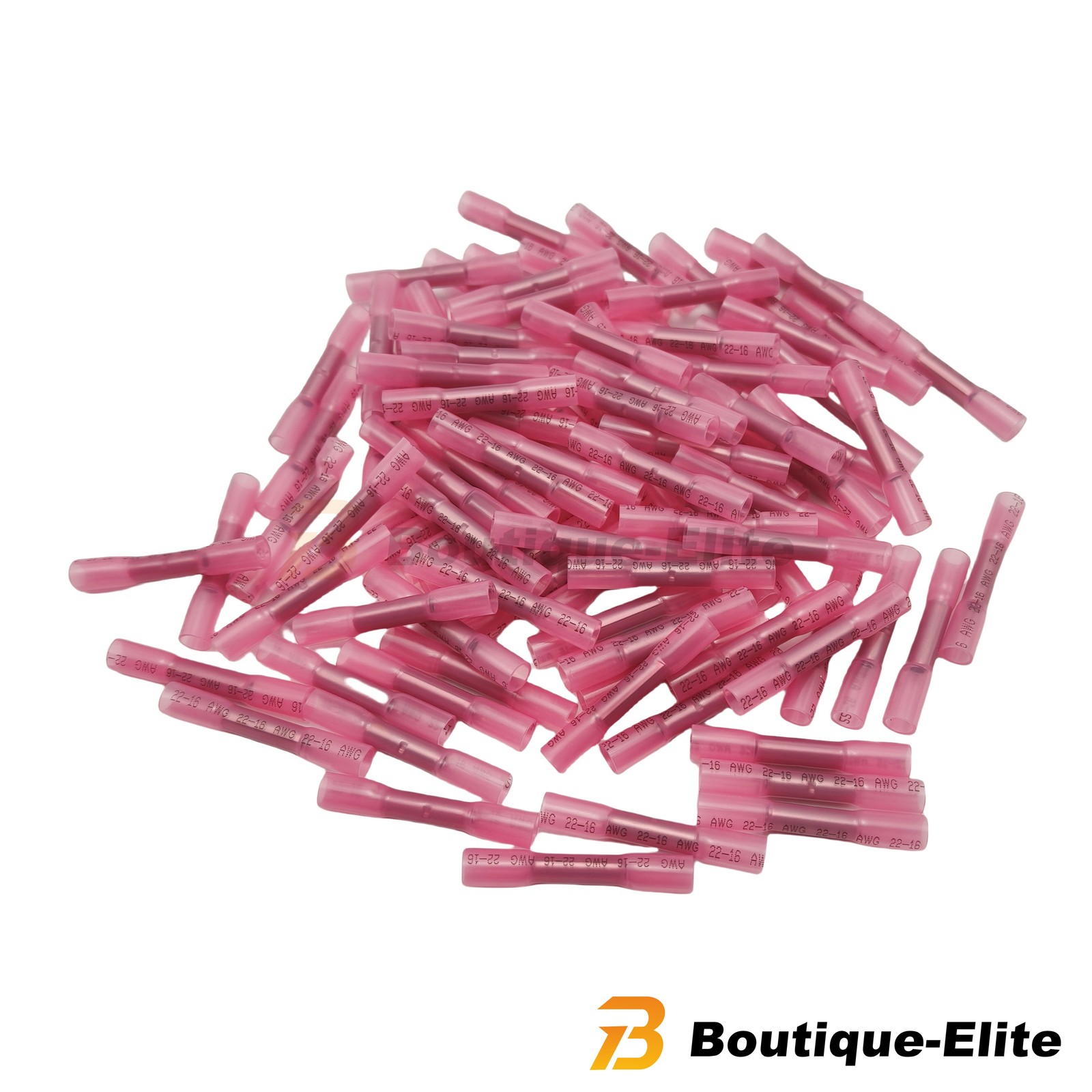 100PCS Heat Shrink Waterproof Wire Connectors For 22-16 AWG Butt Seal Terminals