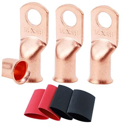 PCS 1/0 AWG – 3/8 Battery Cable Lugs Copper Wire 1/0 Awg – 3/8″ (M10) Ring 4