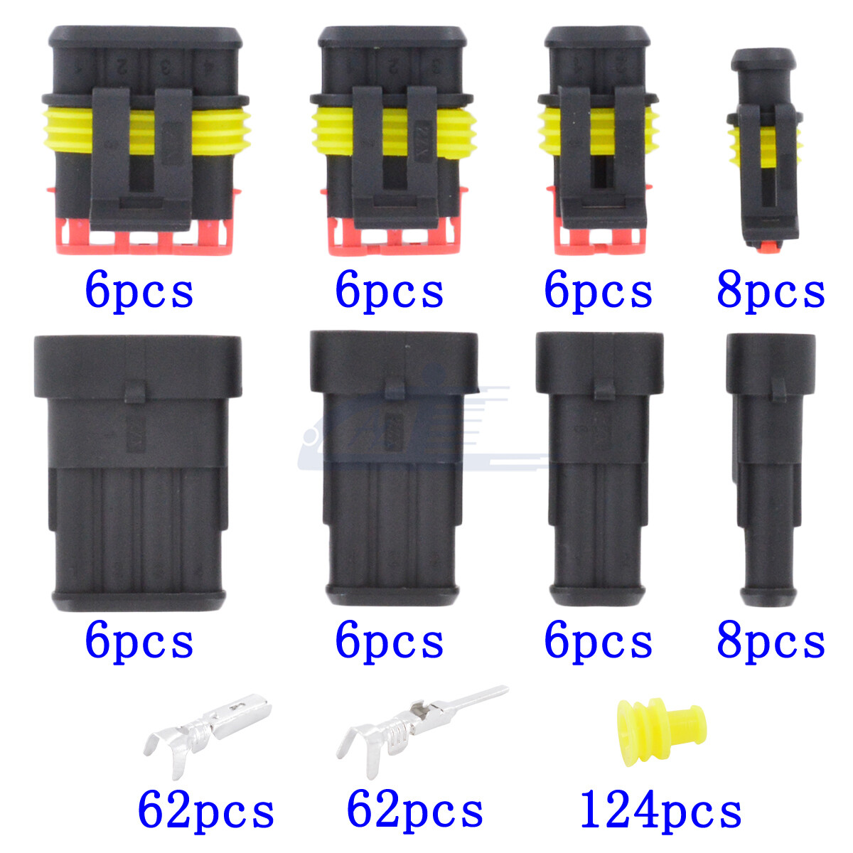 Waterproof Car Electrical Connector Terminals Auto Wire Plug 1 2 3 4 pin Box Set