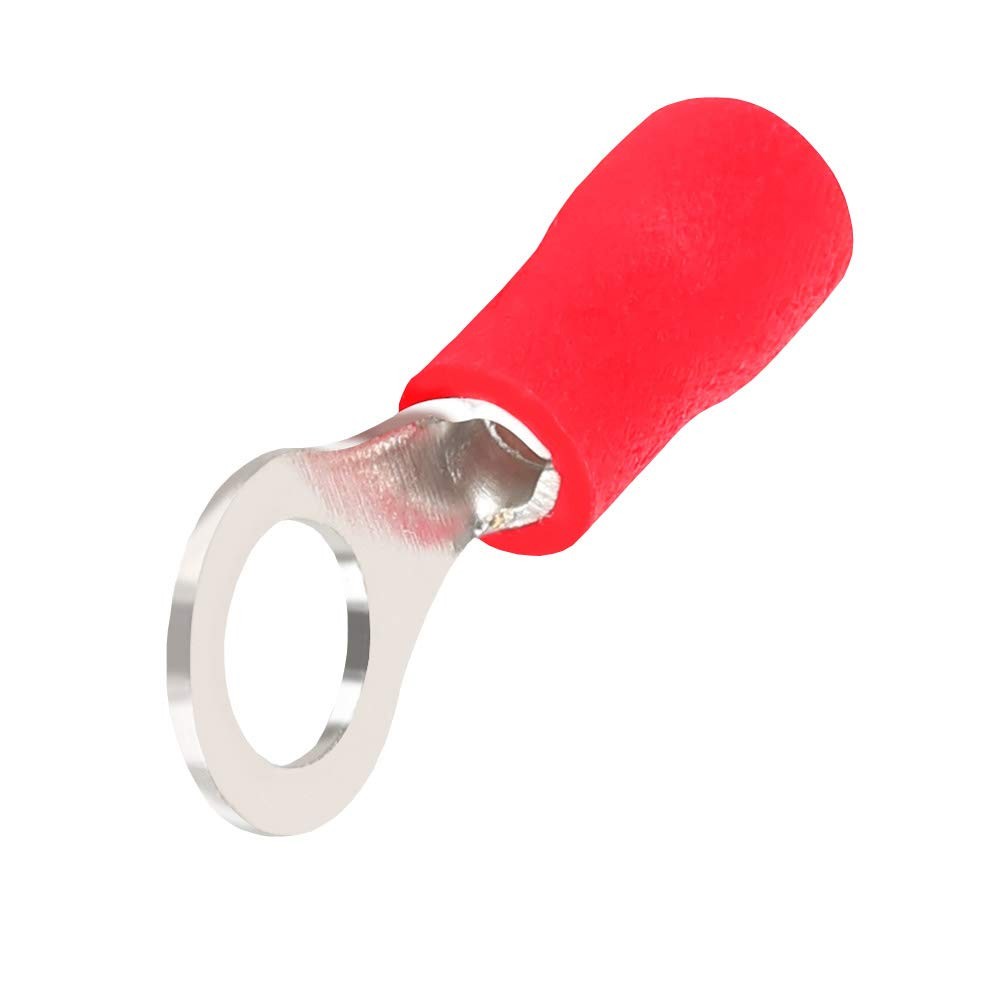Red 22-16AWG #8 Cable Wire Crimp Connectors Ring Electrical Terminals 100PCS