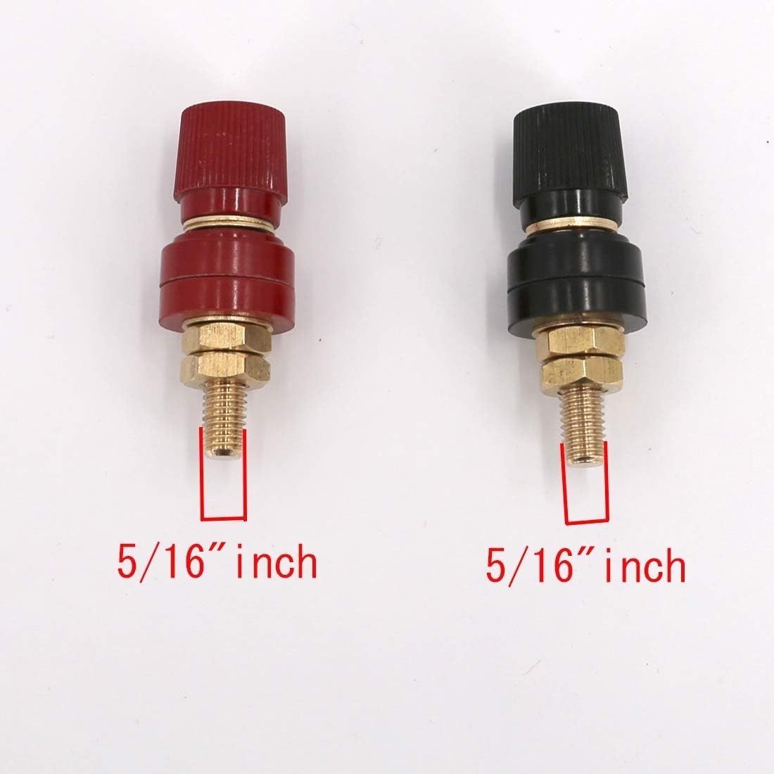 M8 Battery Terminal Connector Kit 5/16″ Stud Power Junction 2Pcs Red Black