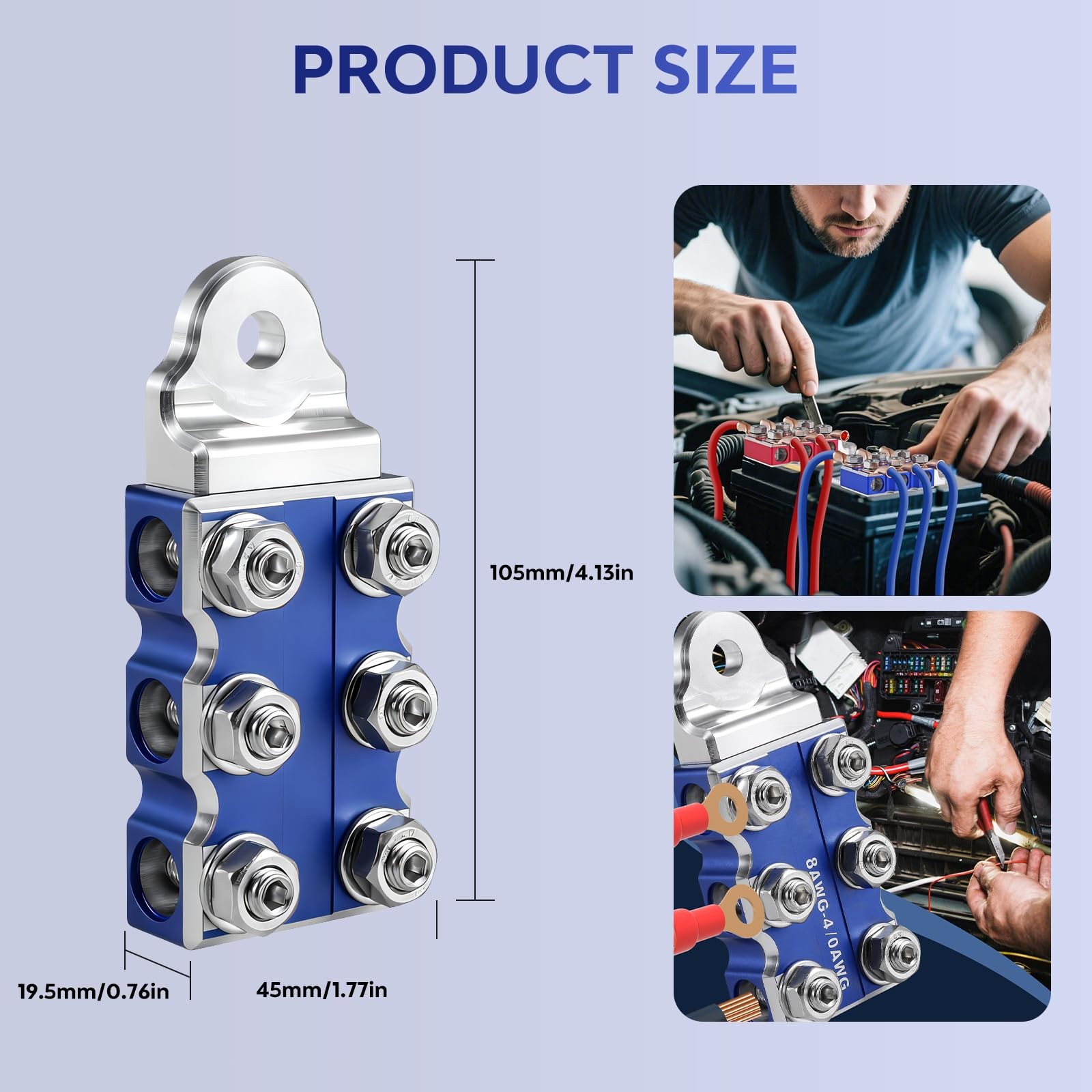 12Way Lead Acid Battery Terminal Connectors Top Clamps 8AWG to 4/0 AWG