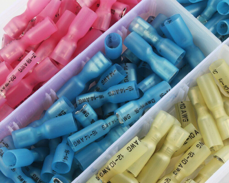 220 Waterproof Heat Shrink Wire Spade Connectors Crimp Terminals Solder Seal kit